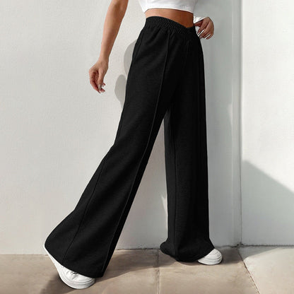 Women's wide-leg leisure trousers with elasticated waistband NOVAE
