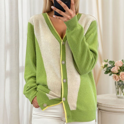 Women's lightweight cardigan with fashionable V-neck NOVAE