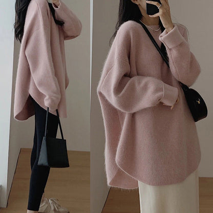 Women's oversized pullover in a casual style with a soft mohair feel NOVAE