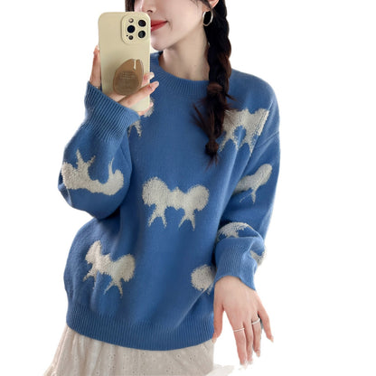 Women's cozy knit sweater with playful pattern NOVAE