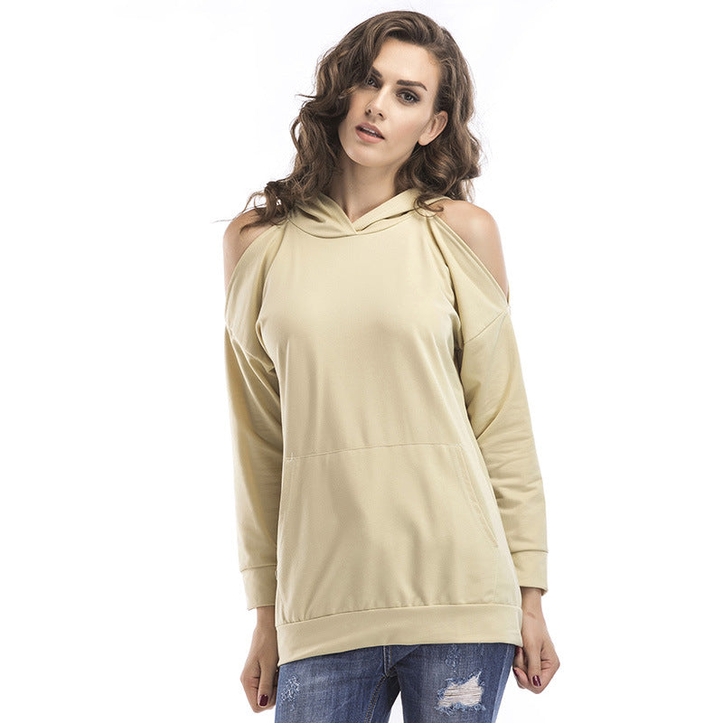 Women's sweatshirt with off-shoulder design and comfortable fit NOVAE