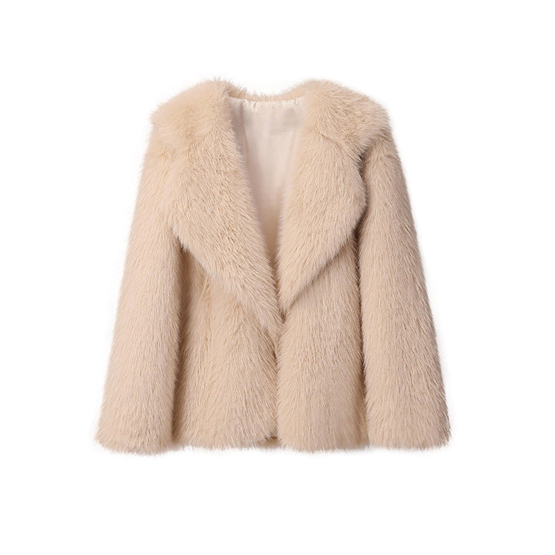 Women's elegant faux fur blazer with stylish collar NOVAE
