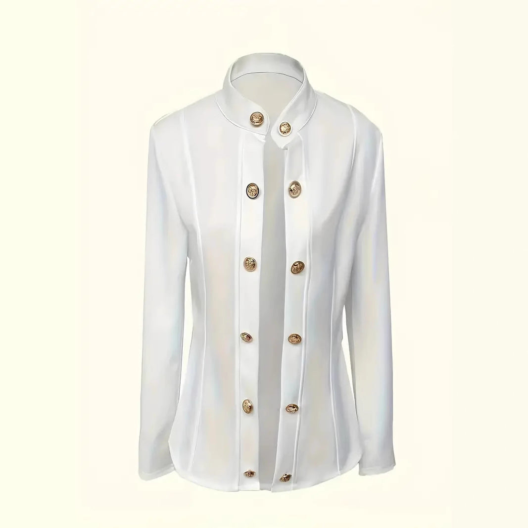 Women's elegant couture jacket with decorative buttons and tailored cut NOVAE