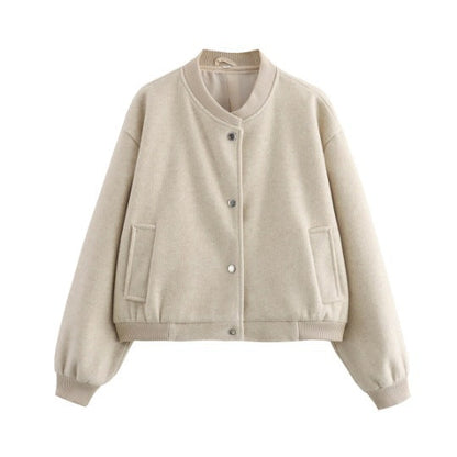 Women's cozy bomber jacket with high ribbed cuffs NOVAE