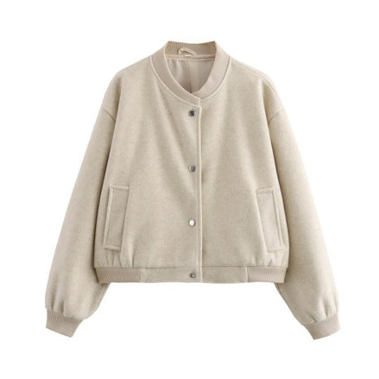 Women's cozy bomber jacket with high ribbed cuffs NOVAE