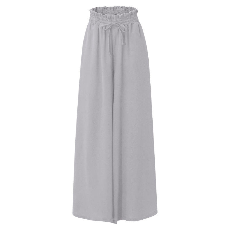 Women's flowing maxi trousers with elasticated waistband and side pockets NOVAE