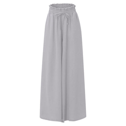 Women's flowing maxi trousers with elasticated waistband and side pockets NOVAE