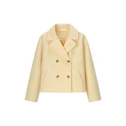 Women's fashionable, short double-breasted jacket with side pockets NOVAE