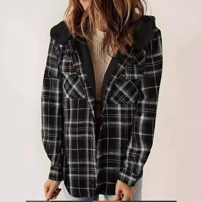 Women's flannel jacket with fleece lining NOVAE