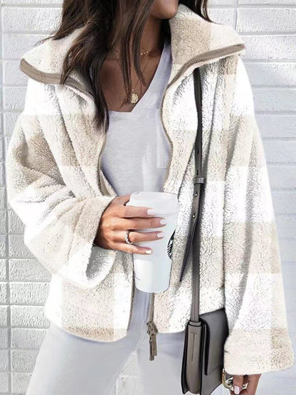 Women's Teddy Fleece Jacket with High Collar NOVAE