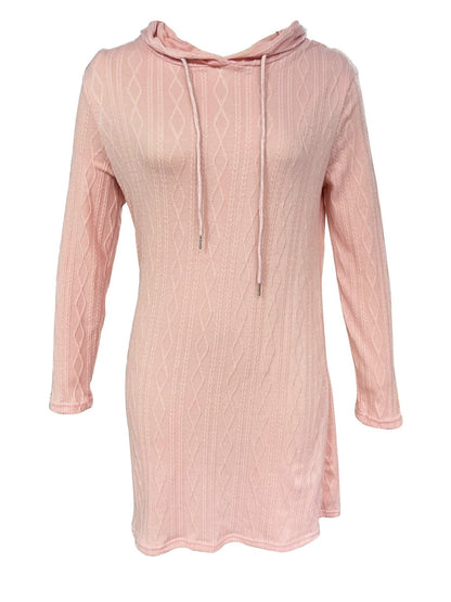 Women's hooded dress with structured knit pattern and relaxed fit NOVAE