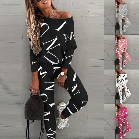 Women's pajama set with long-sleeved top and elasticated pants NOVAE