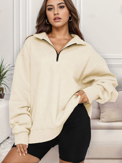 Women's Oversized Sweatshirt with Stand-Up Collar NOVAE