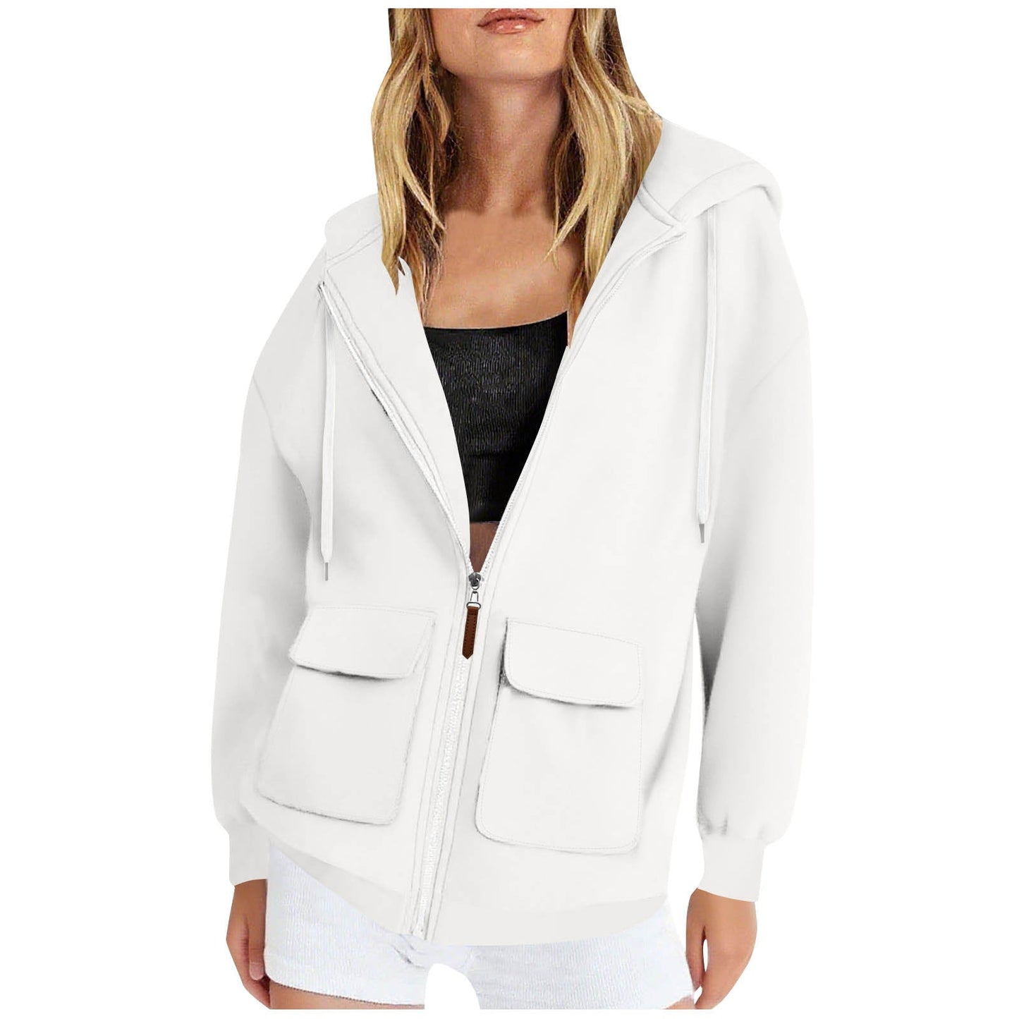 Women's casual hooded jacket with large pockets NOVAE