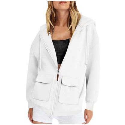 Women's casual hooded jacket with large pockets NOVAE