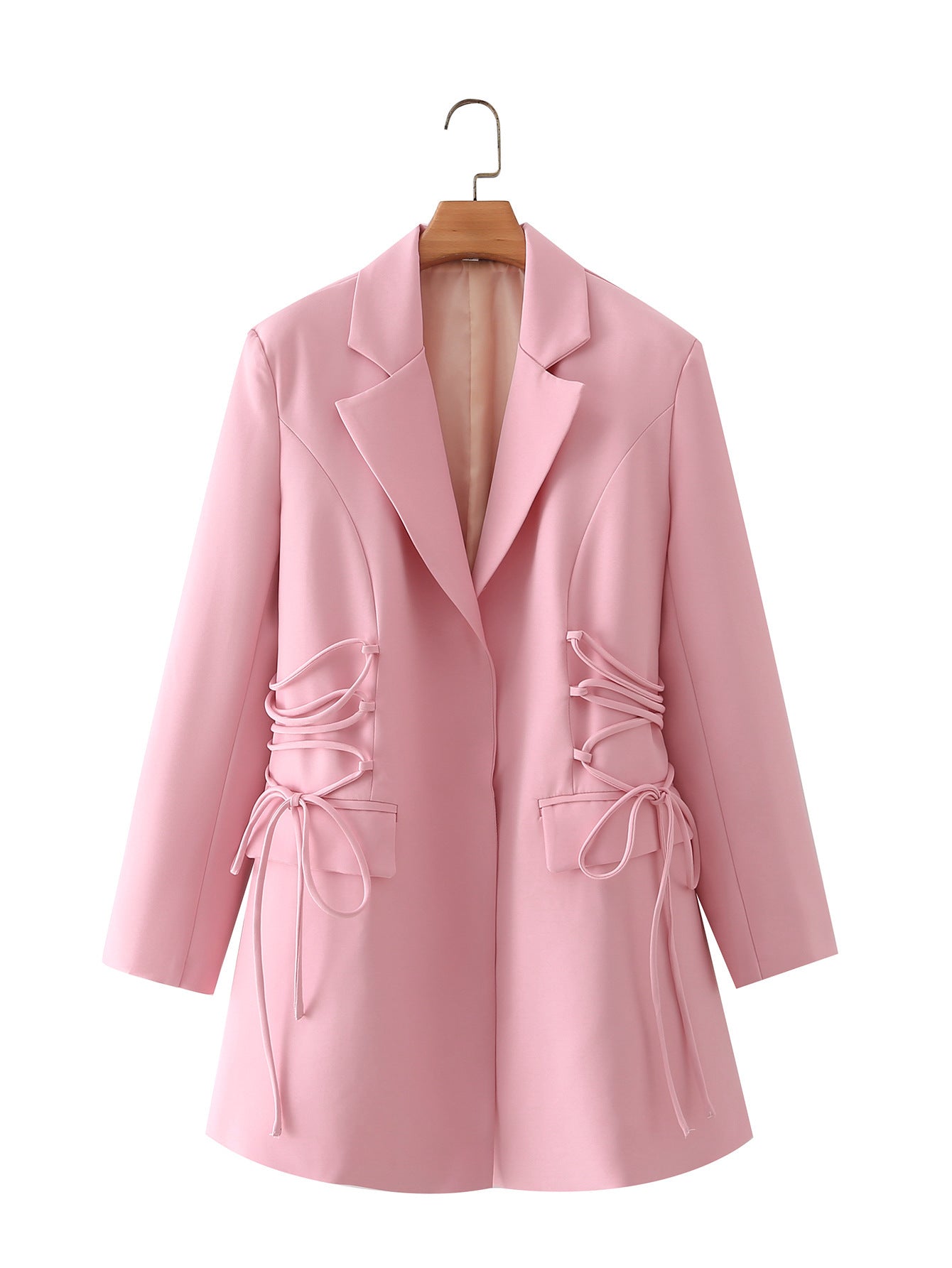 Women's fashionable blazer with sophisticated lacing details and practical pockets NOVAE