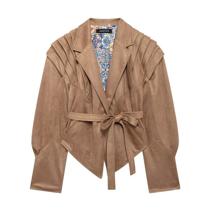 Women's designer blazer with lined, colorful interior lining NOVAE