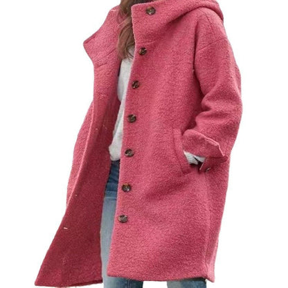 Women's casual oversized fleece coat with practical pockets NOVAE
