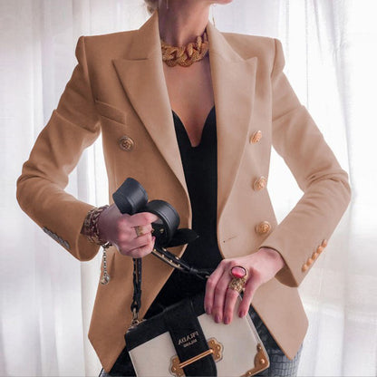 Women's elegant double-breasted blazer with gold buttons NOVAE