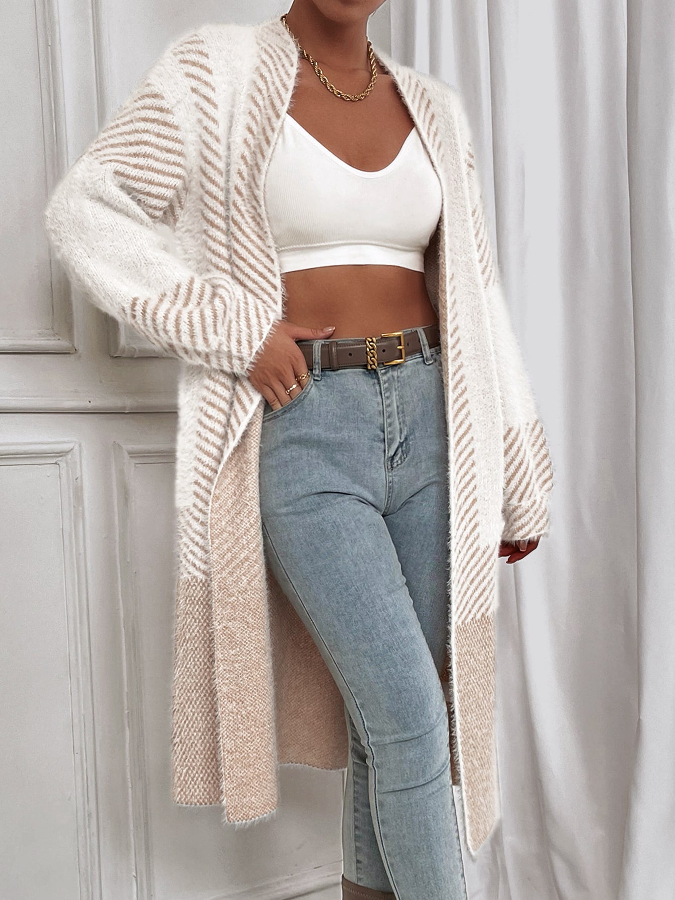 Women's cardigan with geometric pattern NOVAE