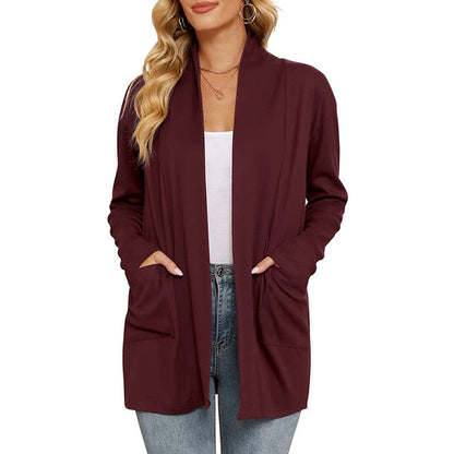 Women's casual long cardigan with pockets NOVAE