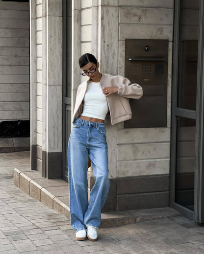 Women's casual bomber jacket with elasticated cuffs and fashionable cut NOVAE