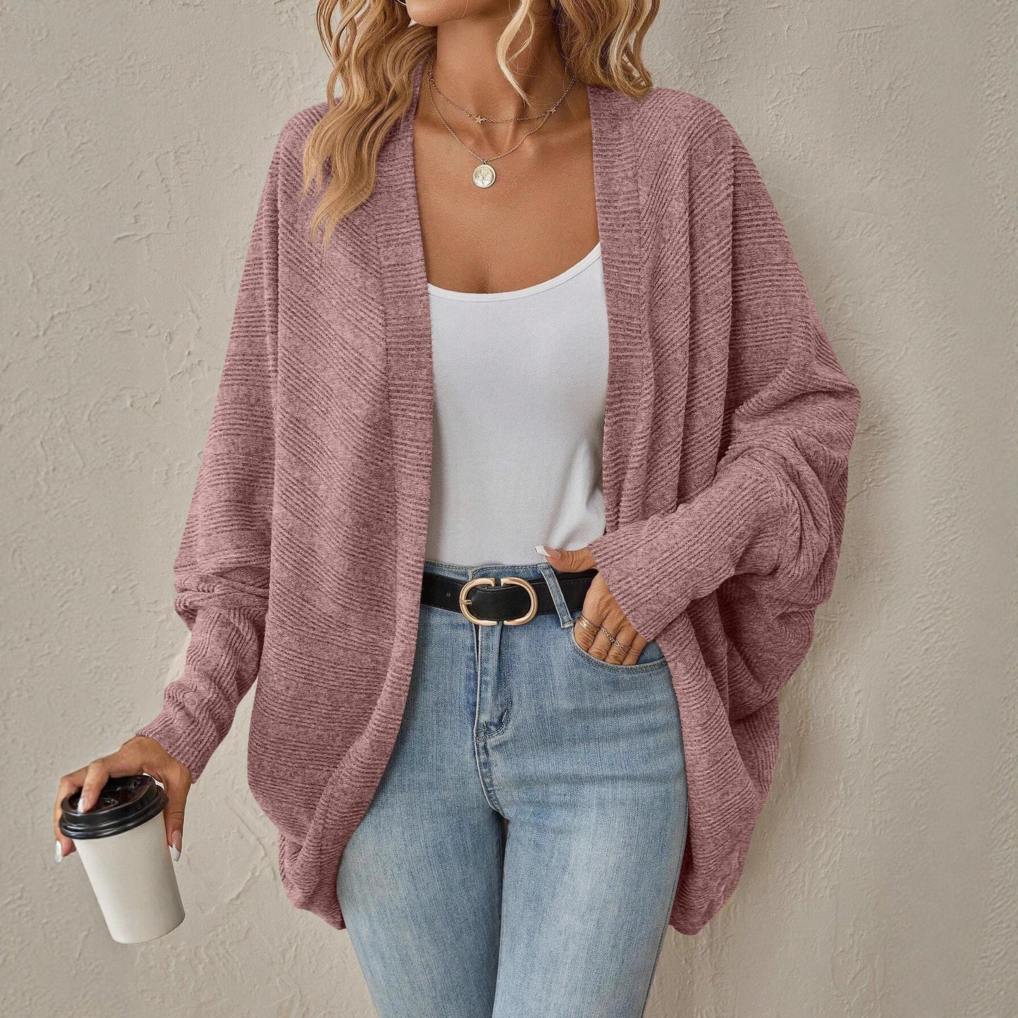Women's Oversized Cardigan with Casual Sleeves NOVAE