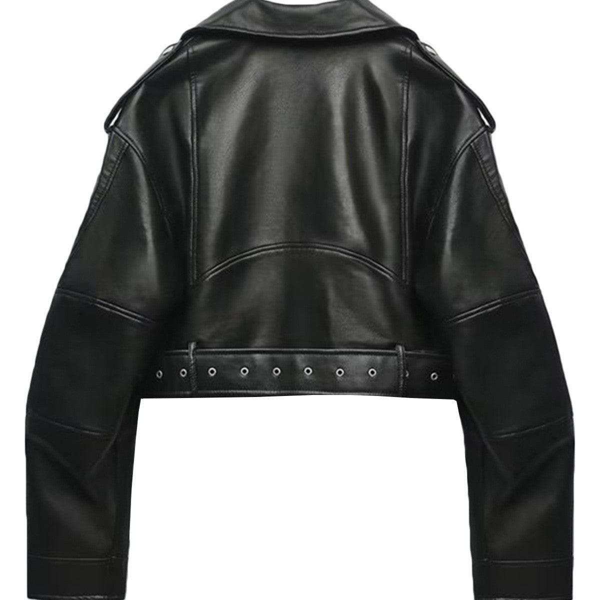 Women's fashionable biker jacket in a minimalist design with practical zip pockets NOVAE