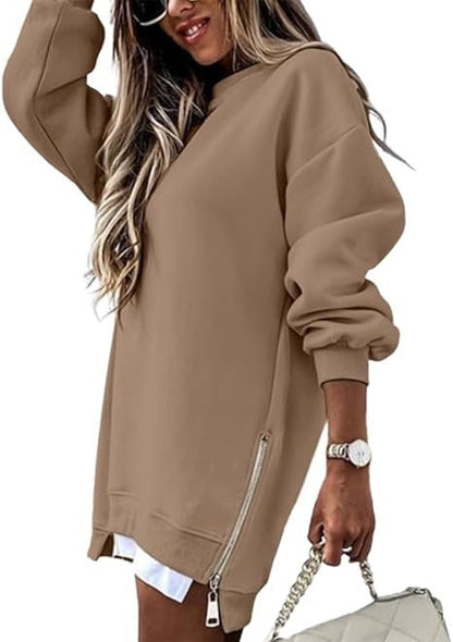 Women's Oversized Hooded Dress with Concealed Zipper NOVAE