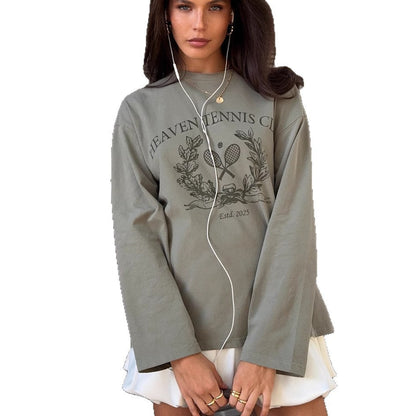 Women's casual long-sleeved shirt with creative print design NOVAE