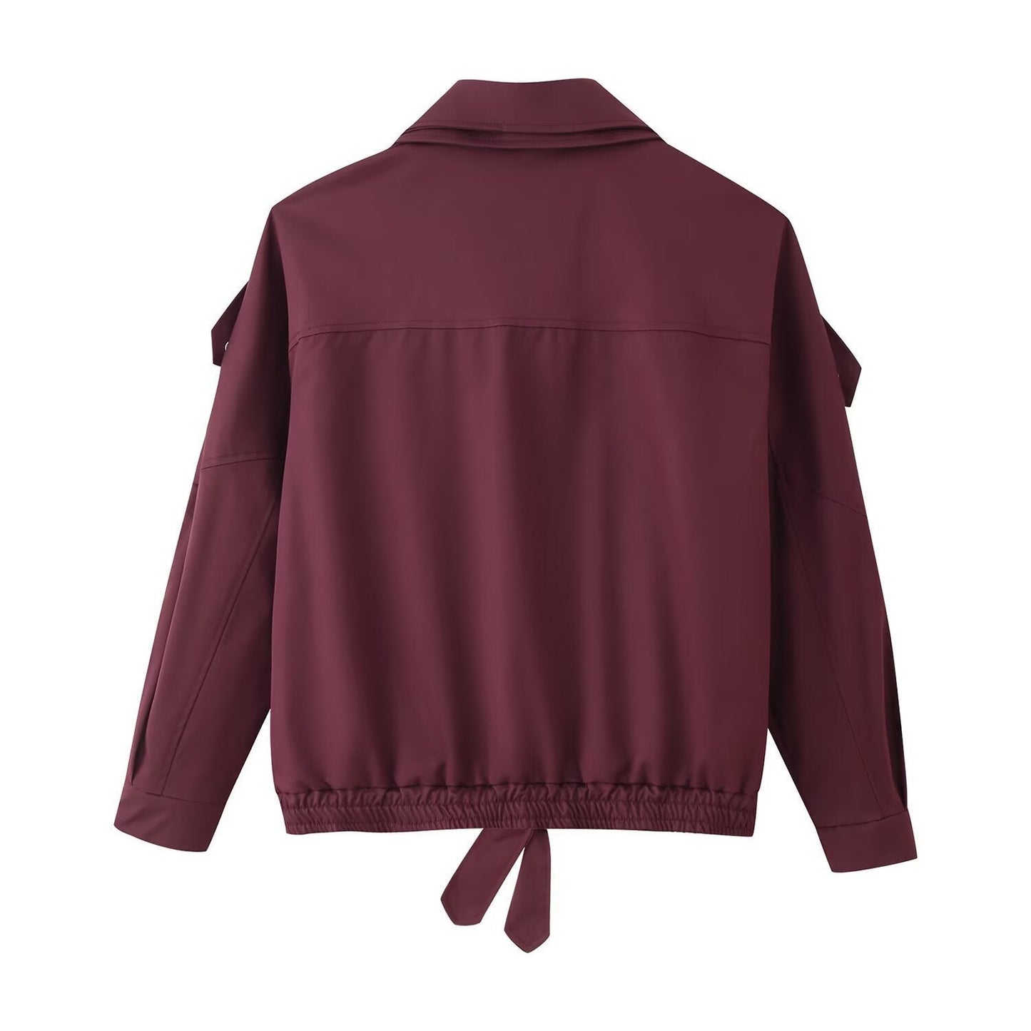 Women's sporty transitional jacket with fashionable collar and elasticated waistband NOVAE