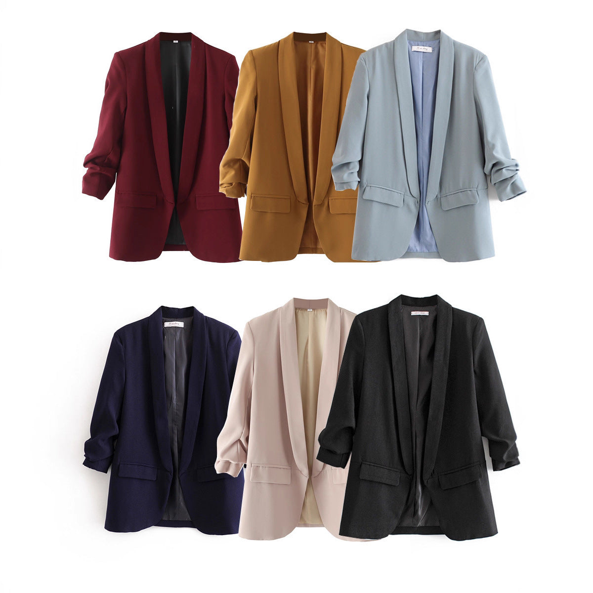Women's elegant blazer with rolled-up sleeves and practical pockets NOVAE