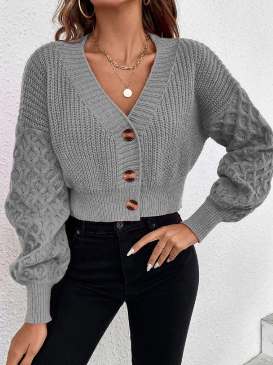 Women's cardigan with cable pattern and elegant design NOVAE