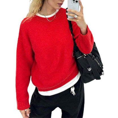 Women's relaxed knit sweater with a casual cut and soft materials NOVAE