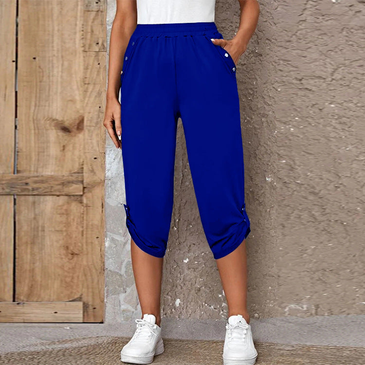 Women's sporty leisure trousers with elasticated waistband and practical side pockets NOVAE