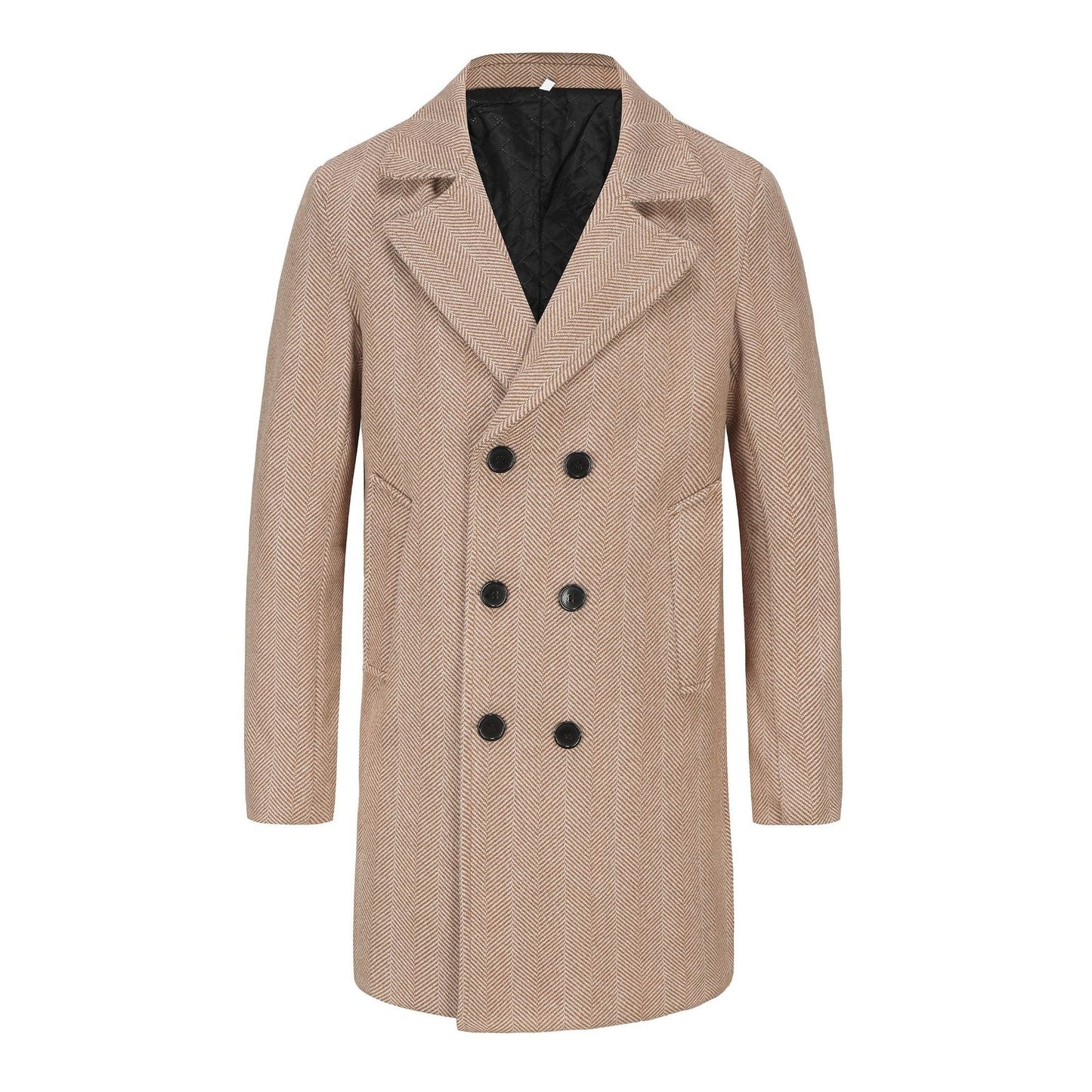 Men's elegant double-breasted herringbone coat NOVAE