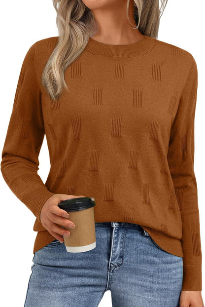 Women's Fashionable Knit Sweater with Textured Pattern NOVAE