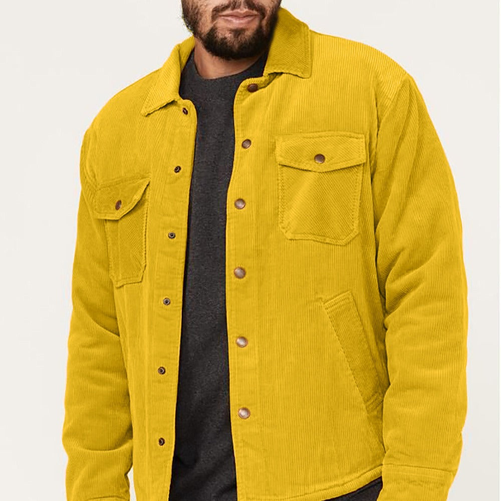 Men's casual corduroy jacket with practical chest and side pockets NOVAE
