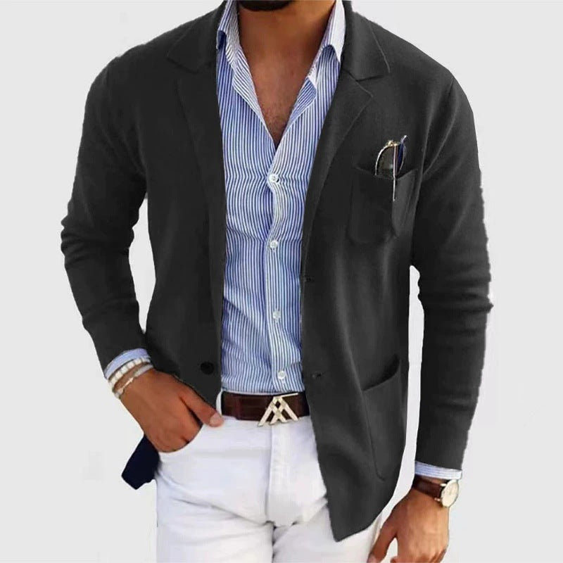 Men's elegant fine knit blazer with practical pockets NOVAE