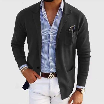 Men's elegant fine knit blazer with practical pockets NOVAE