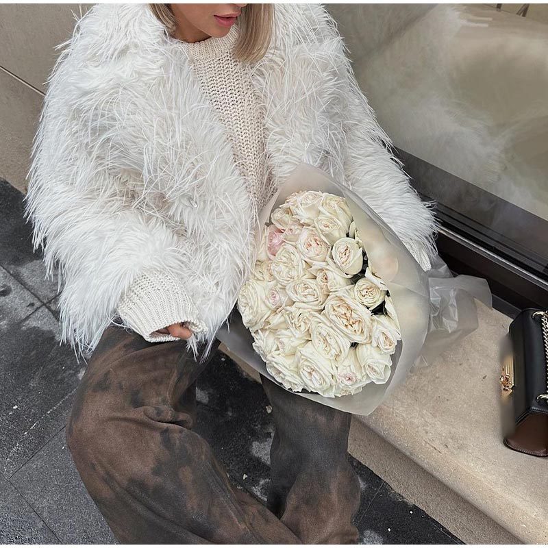 Women's Elegant Maxi Wool Coat in Minimalist Design NOVAE