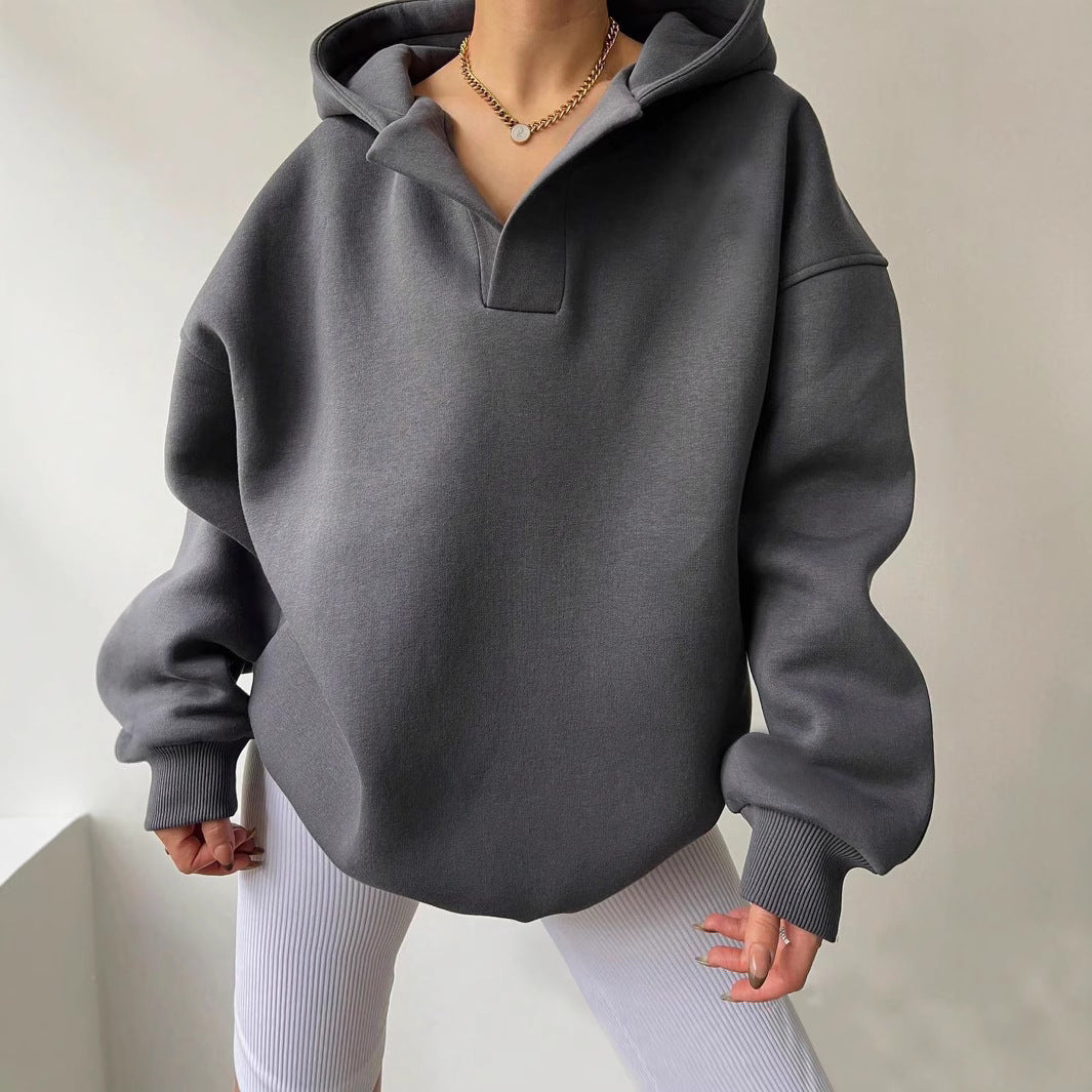 Women's oversized hoodie with fashionable collar and voluminous sleeves NOVAE