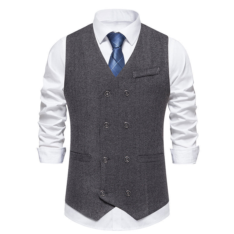 Men's elegant herringbone vest NOVAE