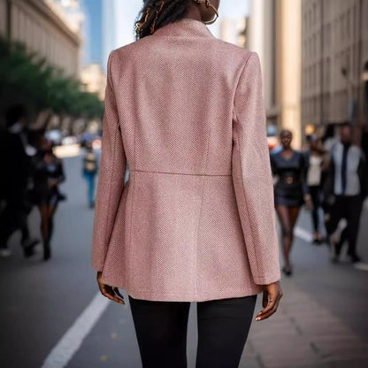 Women's elegant herringbone blazer with a tailored silhouette NOVAE