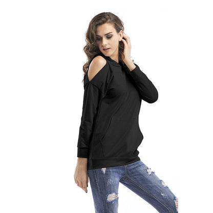 Women's sweatshirt with off-shoulder design and comfortable fit NOVAE