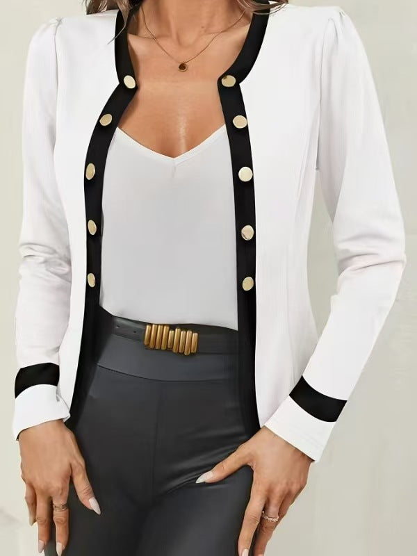 Women's elegant blazer jacket with contrasting buttons NOVAE