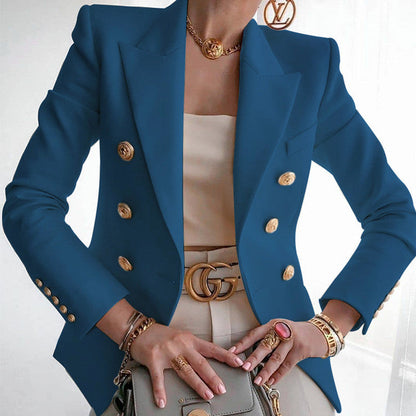 Women's elegant double-breasted blazer with gold buttons NOVAE