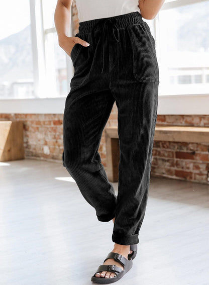 Women's leisure trousers with elasticated waistband and practical pockets NOVAE