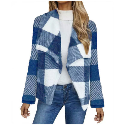 Women's Cozy Jacket in Checkered Design NOVAE