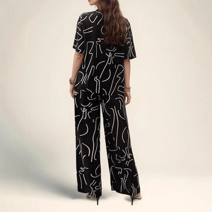 Women's comfortable jumpsuit with modern graphic design NOVAE